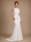 ChicSew Modern Long Lace Sleeves Satin Mermaid Floor-Length Wedding Dresses