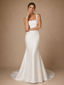 ChicSew Fancy Spaghetti Straps Square Neck Satin Mermaid Floor-Length Wedding Dress