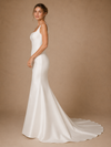 ChicSew Fancy Spaghetti Straps Square Neck Satin Mermaid Floor-Length Wedding Dress