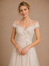 ChicSew Elegant Off The Shoulder Pleated Lace Tulle A-Line Maxi Wedding Dresses Online