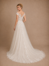 ChicSew Elegant Off The Shoulder Pleated Lace Tulle A-Line Maxi Wedding Dresses Online
