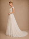 ChicSew Elegant Off The Shoulder Pleated Lace Tulle A-Line Maxi Wedding Dresses Online