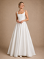 ChicSew Fancy Spaghetti Straps Satin Ruched A-Line Open Back Floor-Length Wedding Dress