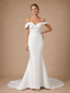 ChicSew Beautiful Off The Shoulder Crepe Mermaid Maxi Long Wedding Dresses With Button