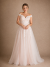 ChicSew Elegant Classy Lace Tulle Off The Shoulder A-Line Maxi Wedding Dresses