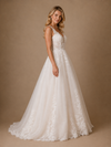 ChicSew Fancy Modern V-Neck A-Line Sleeveless Lace Tulle Long Wedding Dress With Applique