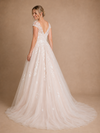 ChicSew Fancy Modern V-Neck A-Line Cap Sleeves Lace Tulle Long Wedding Dresses