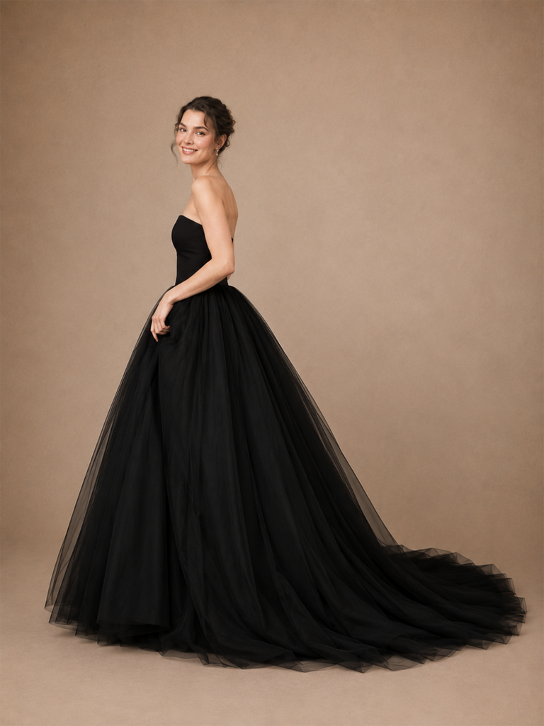 ChicSew Fancy A-Line Lace Tulle Sleeveless Floor-Length Wedding Dresses With Long Train