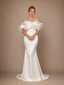 ChicSew Unique Off The Shoulder Mermaid Floor-Length Satin Long Wedding Dress
