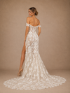 ChicSew Romantic Off Shoulder Side Slit Sleeveless Lace Mermaid Long Wedding Dresses