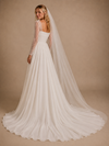 ChicSew Square Neckline Long Sleeves Slit A-Line Chiffon Floor Length Wedding Dresses