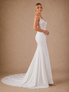 ChicSew Unique V-Neck Spaghetti Straps Lace Chiffon Mermaid Floor-Length Wedding Dress