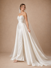 ChicSew Unique Sweetheart Beading Ruching Satin Mermaid Wedding Dresses With Overskirt