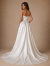 ChicSew Elegant Mermaid Spaghetti Straps Ruching Side Slit Long Wedding Dresses With Overskirt