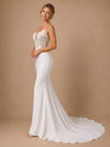 ChicSew Unique Spaghetti Straps V-Neck Lace Satin Mermaid Wedding Dresses
