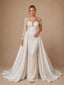 ChicSew Gorgeous Illusion Beading Satin Mermaid Wedding Dresses With Lace Appliques