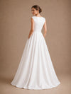 ChicSew Classy Bateau Satin A-Line Sleeveless Floor-Length Wedding Dresses Online