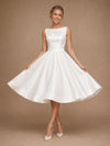 ChicSew Classy Bateau Satin A-Line Sleeveless Knee-Length Wedding Dresses Online