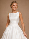 ChicSew Classy Bateau Satin A-Line Sleeveless Knee-Length Wedding Dresses Online