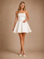 ChicSew Classy Strapless Satin A-Line Mini-Length Wedding Dresses