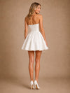 ChicSew Classy Strapless Satin A-Line Mini-Length Wedding Dresses
