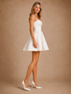 ChicSew Classy Strapless Satin A-Line Mini-Length Wedding Dresses