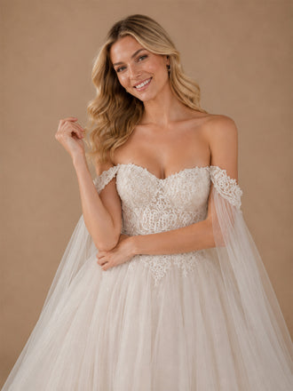 ChicSew Beautiful Off The Shoulder Lace Tulle A-Line Floor-Length Wedding Dresses