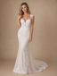 ChicSew Sexy V-Neck Mermaid Lace Tulle Sleeveless Maxi Wedding Dress With Train