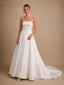 ChicSew Elegant Strapless Satin A-Line Floor-Length Wedding Dresses With Long Train