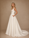 ChicSew Sexy V-Neck A-Line Sleeveless Satin Long Wedding Dresses Online