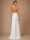 ChicSew Classy Halter Satin Sheath Floor-Length Wedding Dress With Open Back