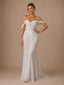 ChicSew Glamorous Mermaid Glittler Tulle Off The Shoulder Boning Ruched Long Wedding Dress