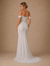 ChicSew Glamorous Mermaid Glittler Tulle Off The Shoulder Boning Ruched Long Wedding Dress
