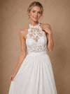 ChicSew Pretty Halter Lace Sleeveless Chiffon A-Line Floor-Length Wedding Dresses Online