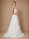 ChicSew Pretty Halter Lace Sleeveless Chiffon A-Line Floor-Length Wedding Dresses Online