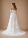 ChicSew Unique Strapless Crepe Mermaid Floor-Length Wedding Dress With Tulle Overskirt