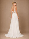ChicSew Romantic Spaghetti Straps A-Line Side Slit Lace Chiffon Floor-Length Wedding Dresses