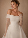 ChicSew Romantic Off The Shoulder Sleeveless Mermaid Long Wedding Dresses With Overskirt