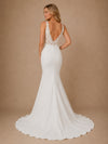 ChicSew Fancy V-Neck Spaghetti Straps Lace Crepe Mermaid Long Wedding Dresses