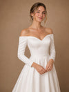 ChicSew Sexy V-Neck 3/4 Sleeves A-Line CrepeFloor-Length Wedding Dress
