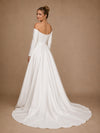 ChicSew Sexy V-Neck 3/4 Sleeves A-Line CrepeFloor-Length Wedding Dress