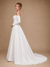 ChicSew Sexy V-Neck 3/4 Sleeves A-Line CrepeFloor-Length Wedding Dress