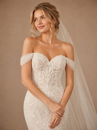 ChicSew Romantic Off The Shoulder Sleeveless Lace Mermaid Long Wedding Dresses
