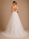 ChicSew Beautiful V-Neck Lace Appliques Tulle Open Back A-Line Long Wedding Dresses