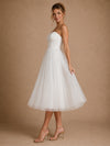 ChicSew Fancy Sweetheart Sleeveless A-Line Tulle Tea-Length Wedding Dress