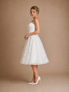 ChicSew Fancy Sweetheart  Lace Appliques A-Line Tea-Length Wedding Dresses