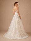 ChicSew Beautiful Spaghetti Straps V-Neck A-Line Lace Appliques Tulle Long Wedding Dress