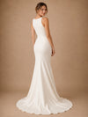ChicSew Elegant Classy Jewel Crepe Mermaid Sleeveless Maxi Long Wedding Dresses