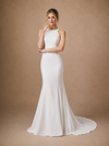 ChicSew Fancy High Neck Sleeveless Crepe Mermaid Long Wedding Dress Online