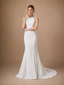 ChicSew Fancy High Neck Sleeveless Crepe Mermaid Long Wedding Dress Online